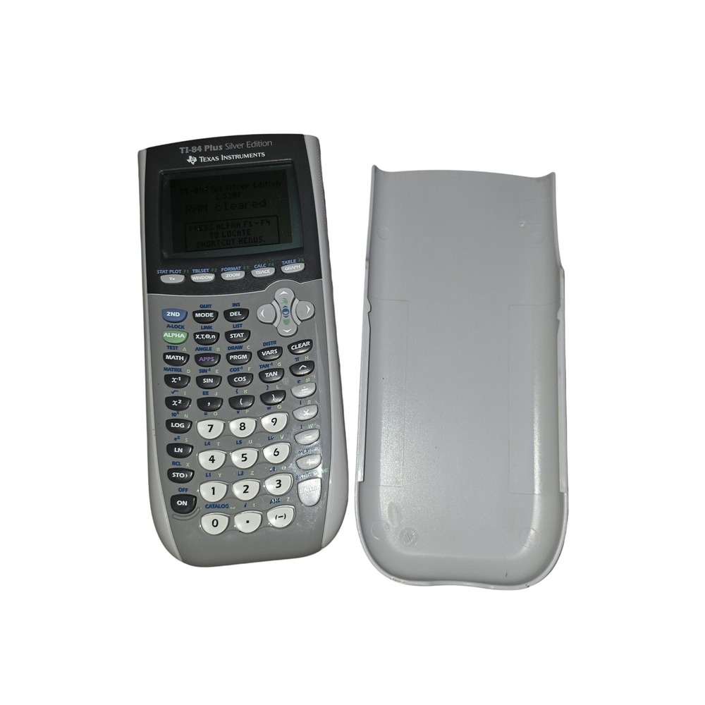 Texas Instruments TI-84 Plus Silver Edition Graphing Calculator Gray W Cover